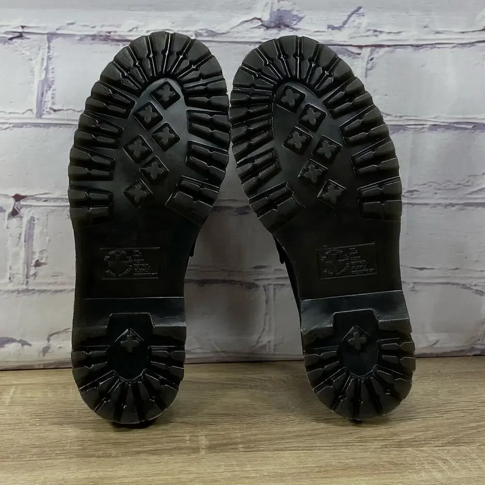 Dr. Martens Adrian Quad Black Leather Tassel Platform Loafers Men's 6 Women's 7 - Picture 6 of 8